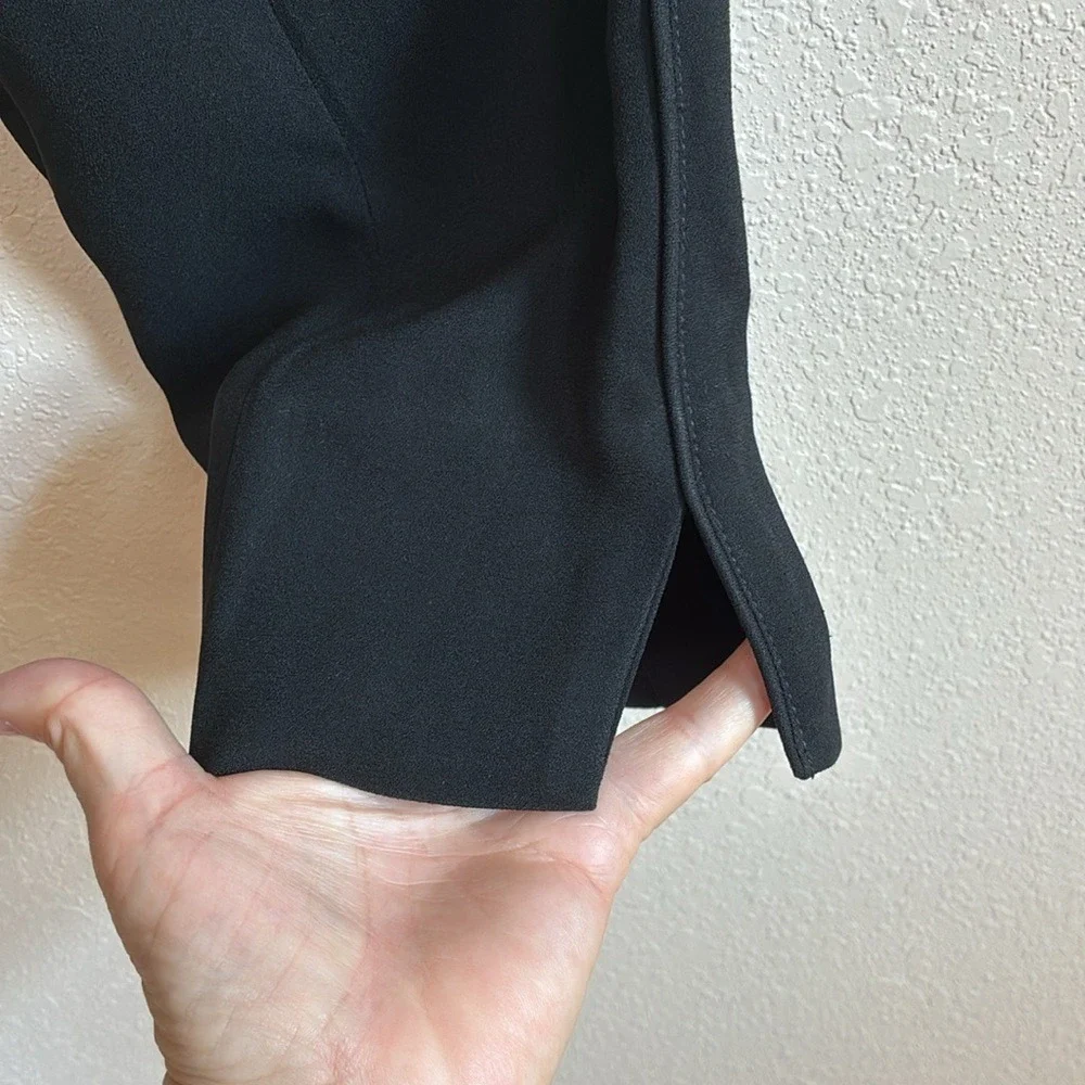 TORY BURCH Women 4 Black Side Zip Straight Leg Slacks Career Office Professional